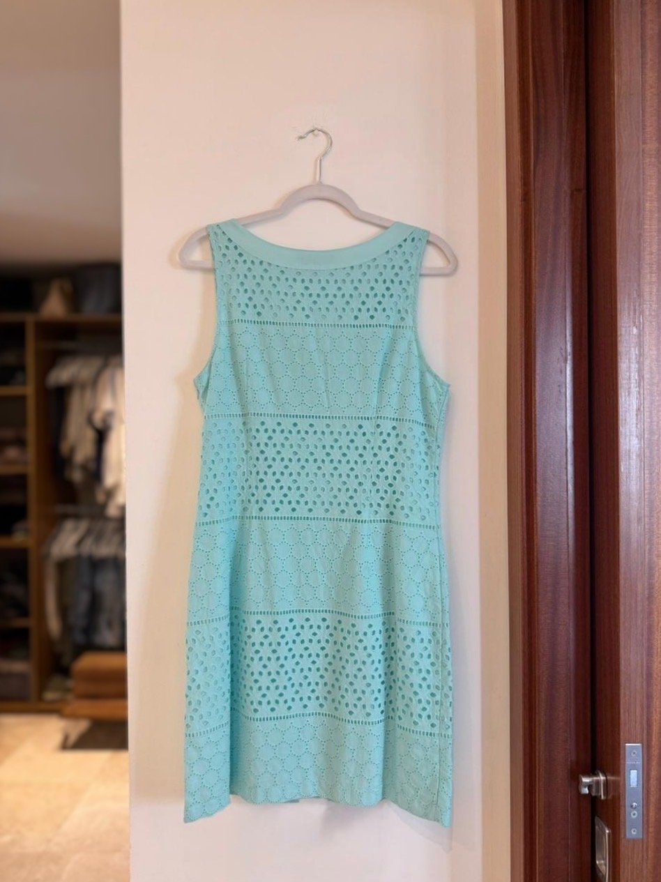 Vestido Bordado Celeste TALBOTS - Imagen 3