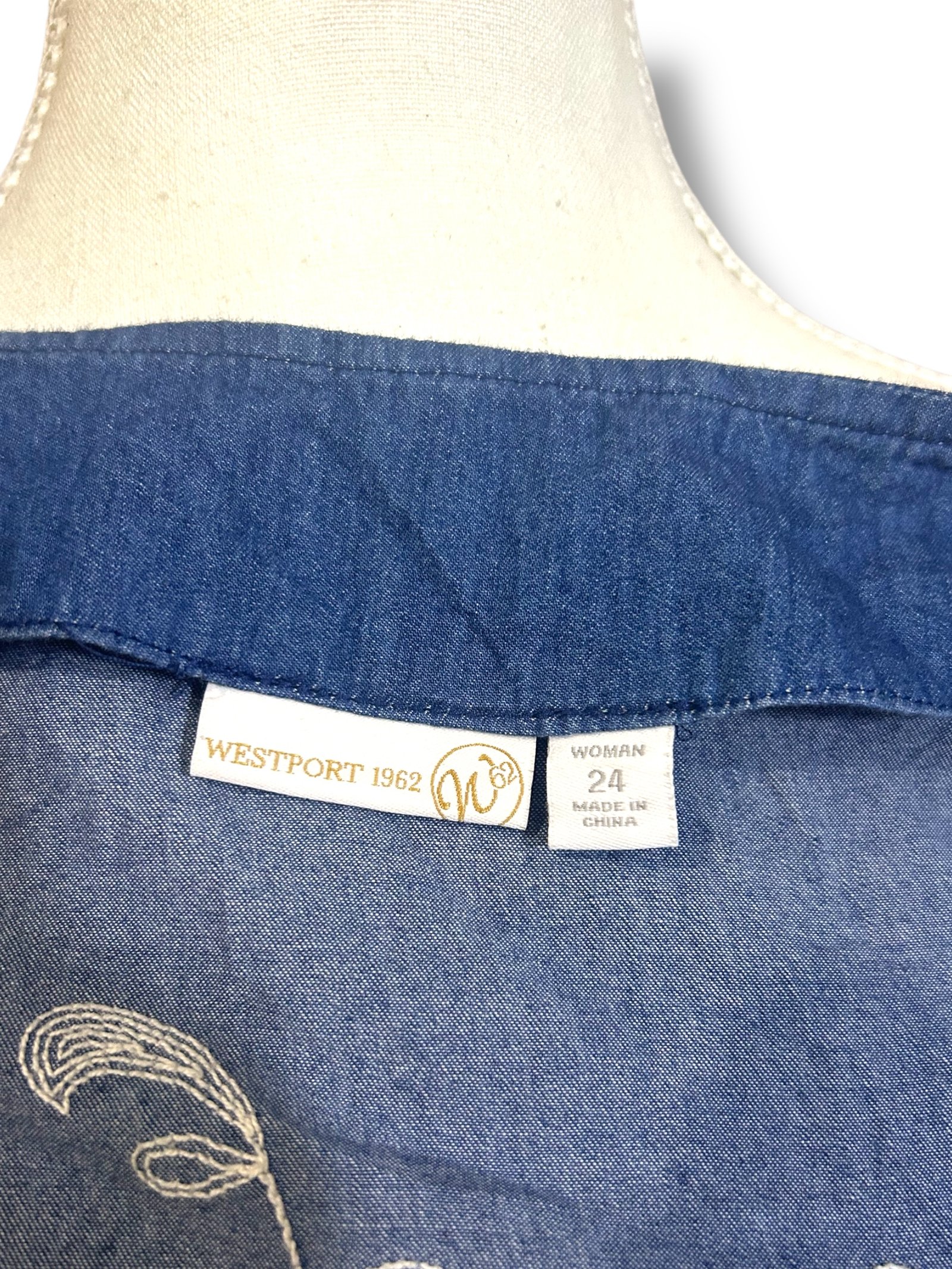 Vestido Azul Bordado WESTPORT - Imagen 3