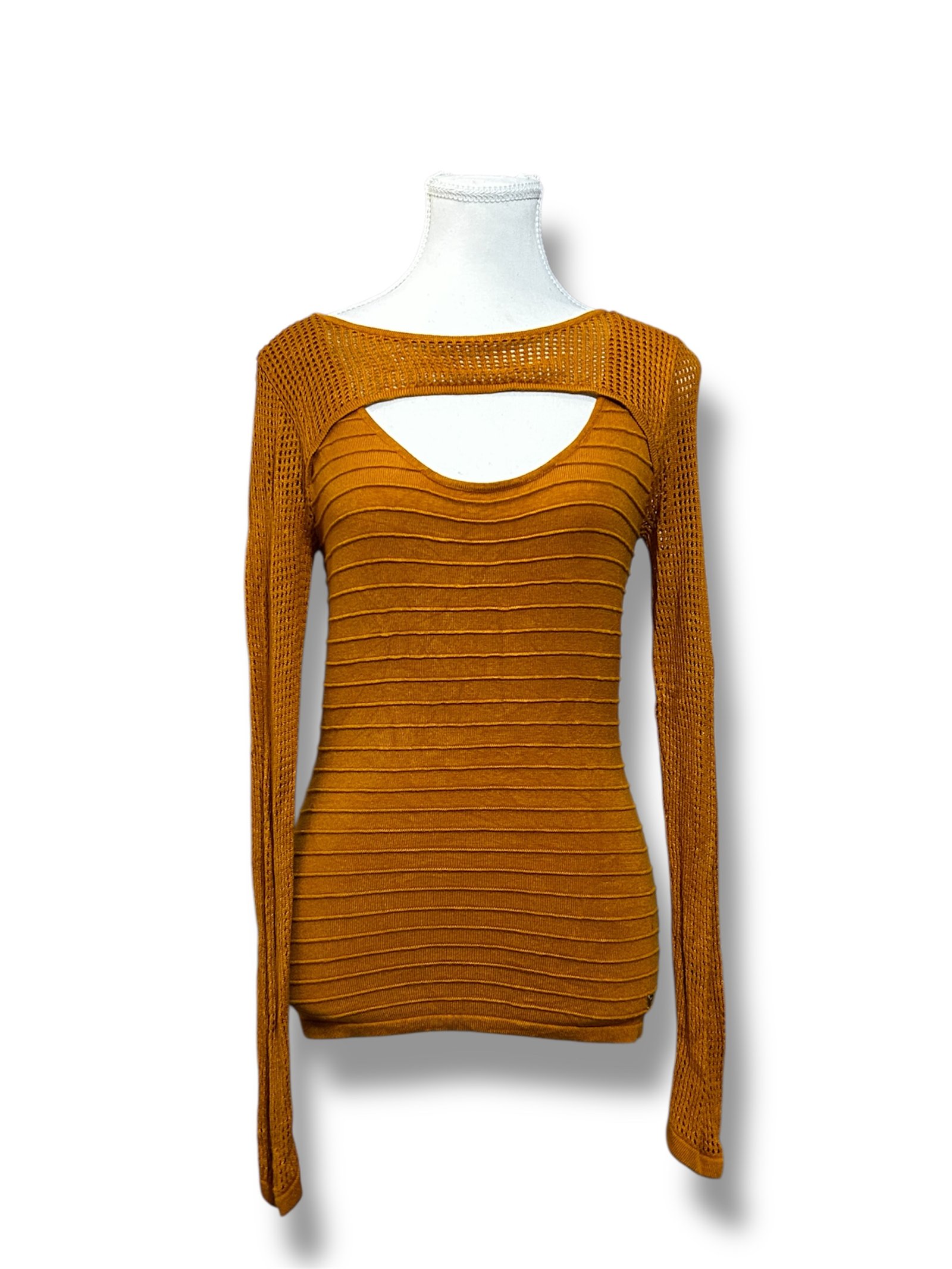 Blusa Tejida Mostaza Cut-Out GUESS - Imagen 2
