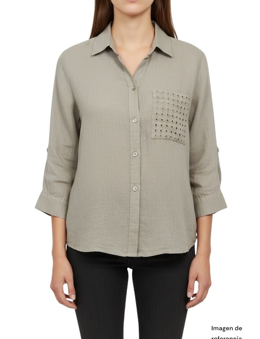 Blusa Lino Bordado KAKTUS