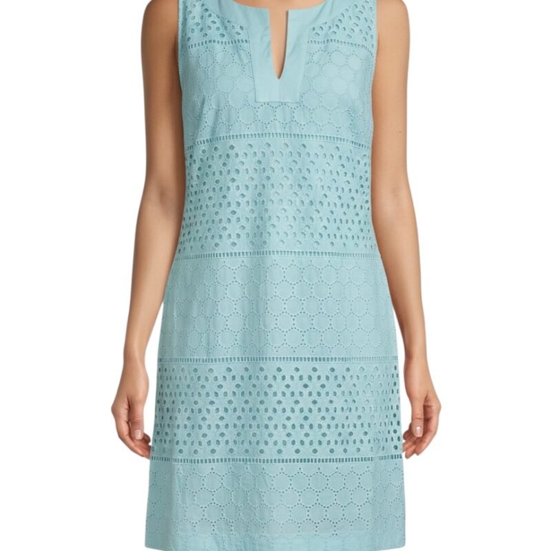 Vestido Bordado Celeste TALBOTS