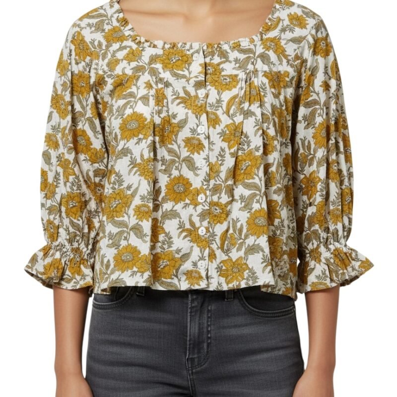 Blusa Floral Amarilla CUPCAKES AND CASHMERE