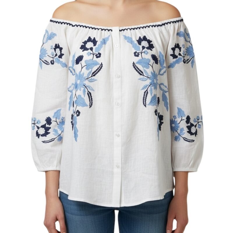 Blusa Bordada Floral  CHARTER CLUB