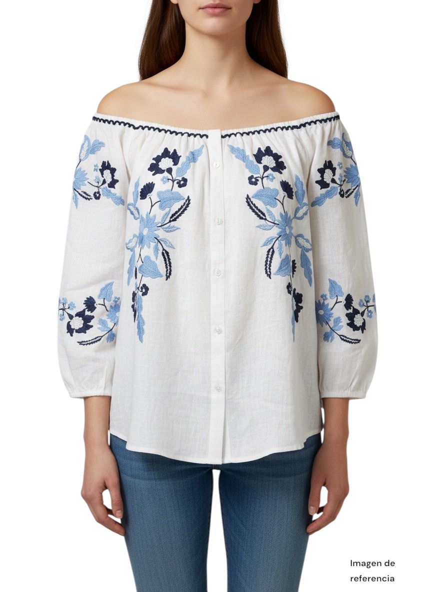 Blusa Bordada Floral CHARTER CLUB