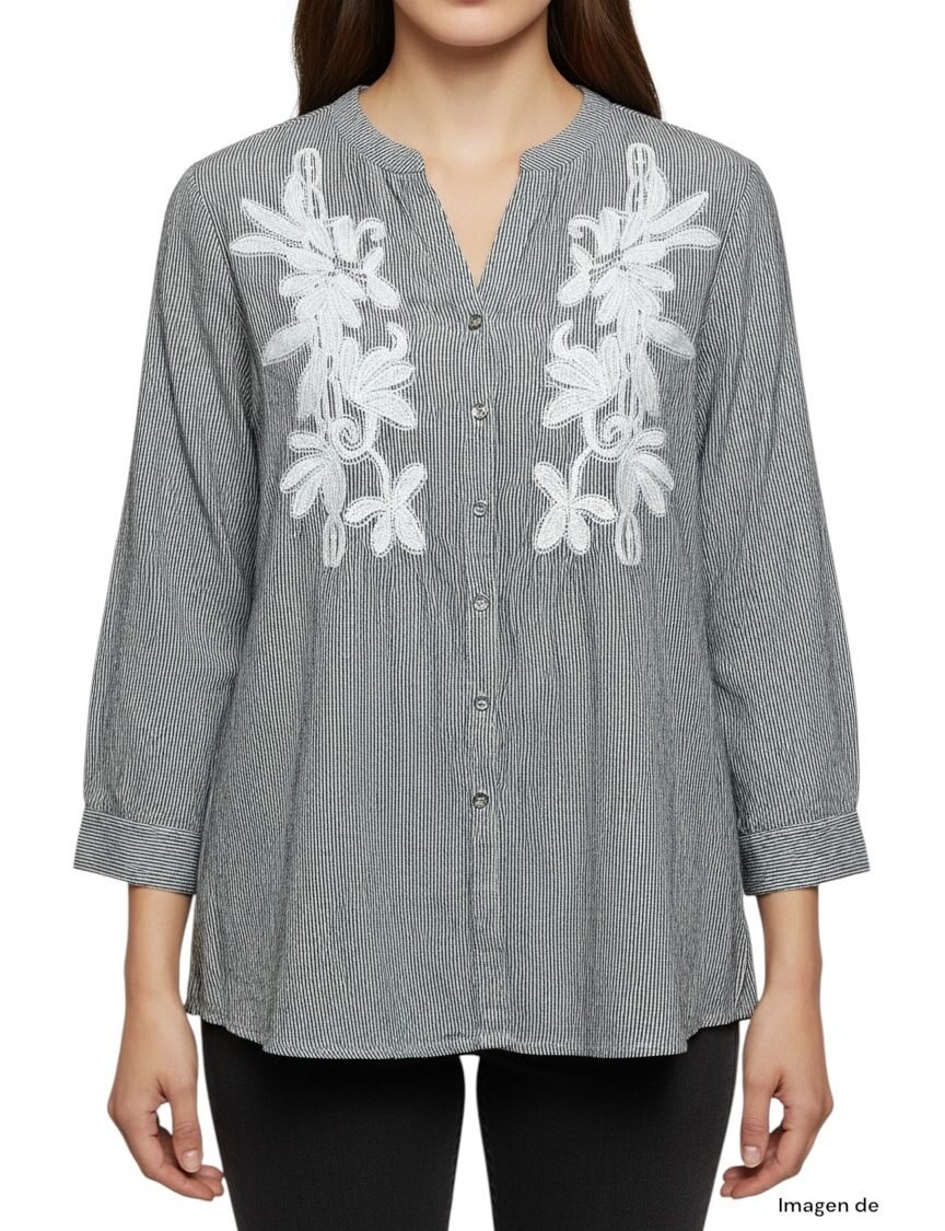 Blusa Rayada Bordada REBA