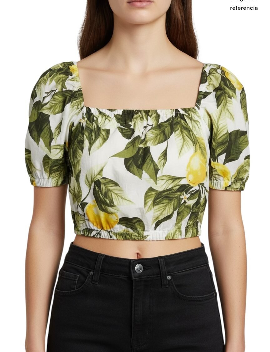 Blusa crop floral H&M
