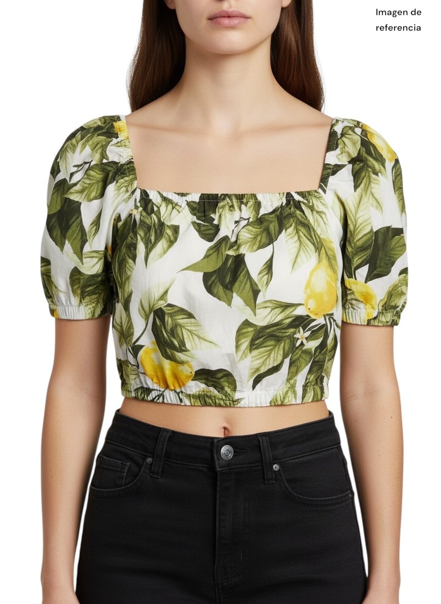 Blusa crop floral H&M