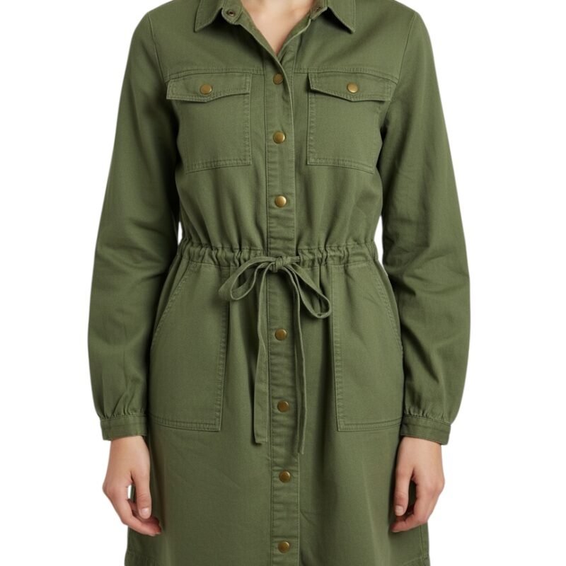 Vestido verde oliva LOFT