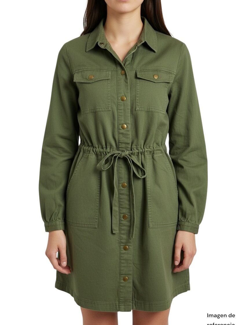 Vestido verde oliva LOFT