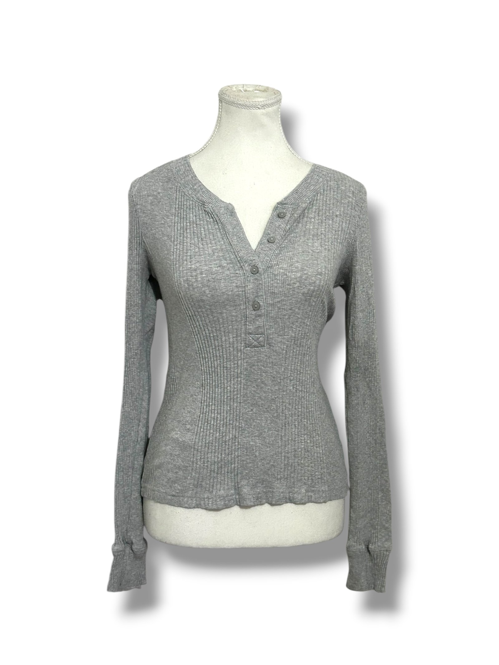 Blusa Henley Rib Knit AERIE - Imagen 2