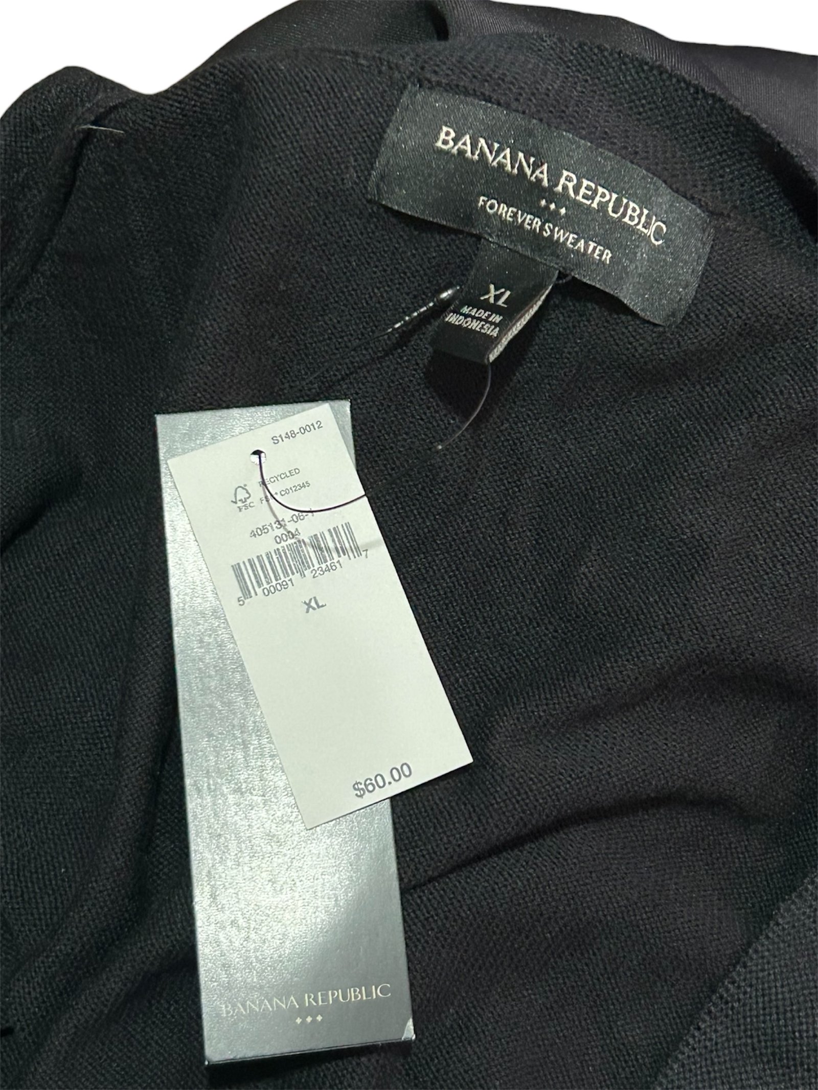 Suéter Negro Cuello V BANANA REPUBLIC - Imagen 3