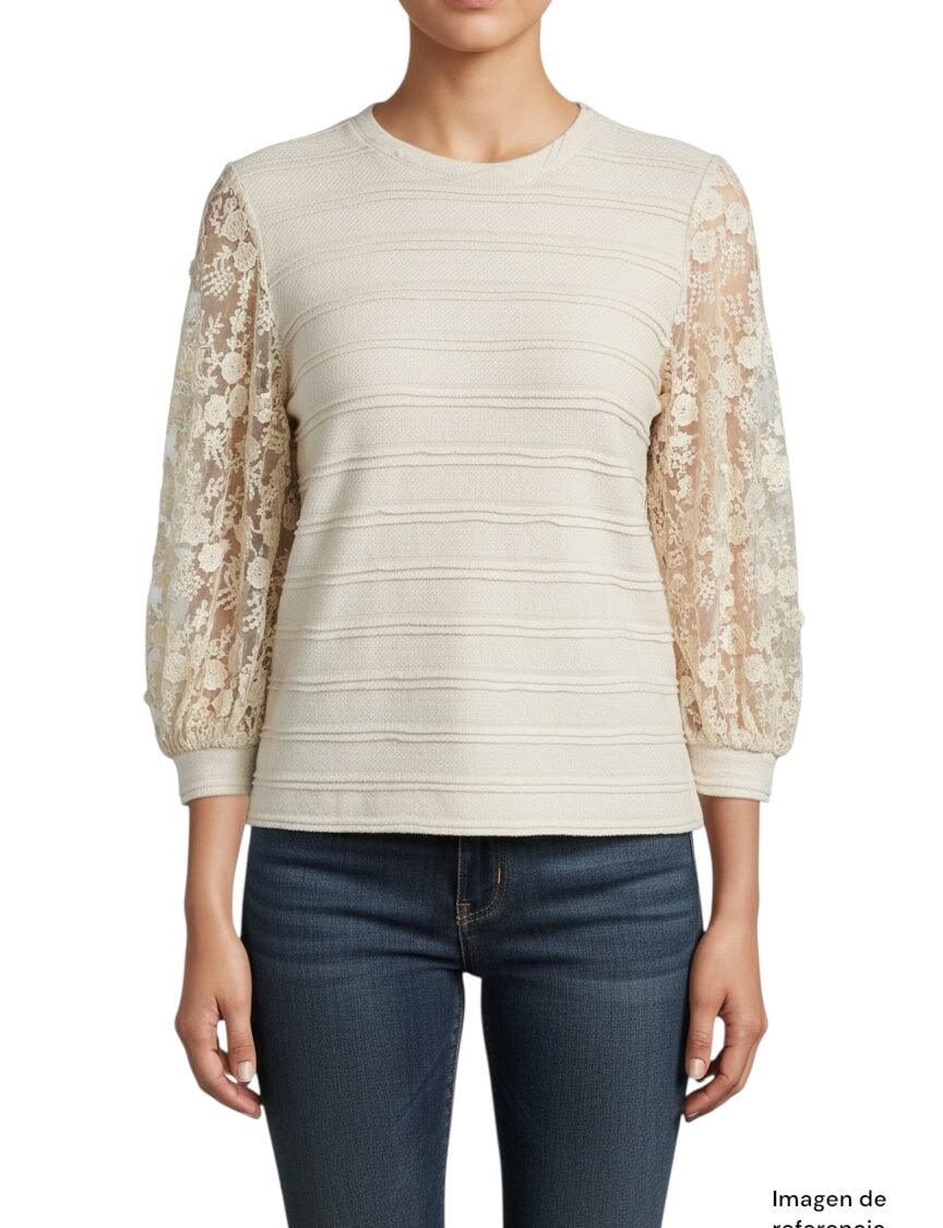 Blusa tejida mangas de encaje ERI+ALI