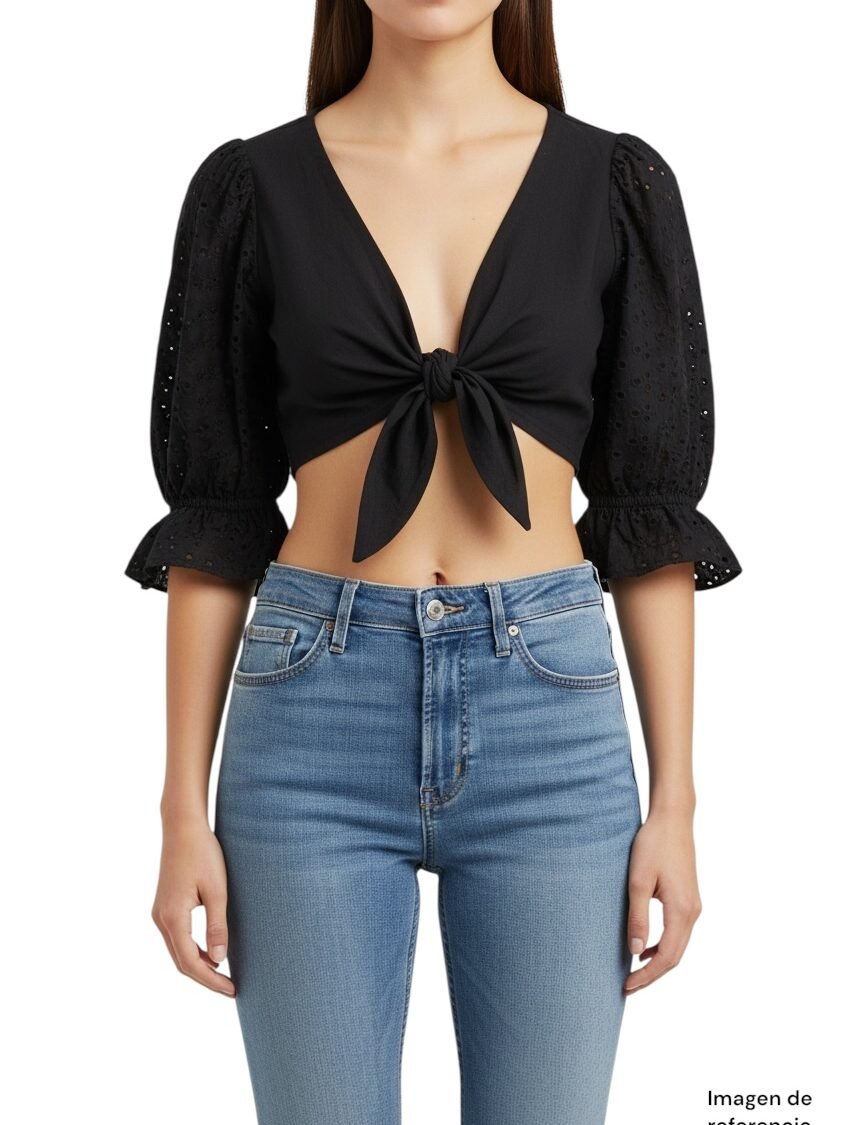 Blusa crop eyelet EVERYDAY CHIC