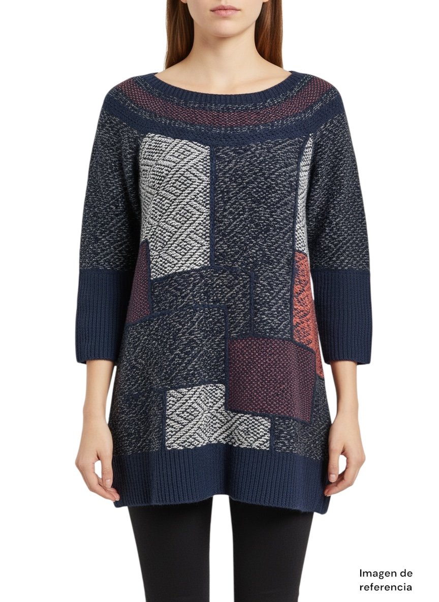 Suéter tejido patchwork FREE PEOPLE