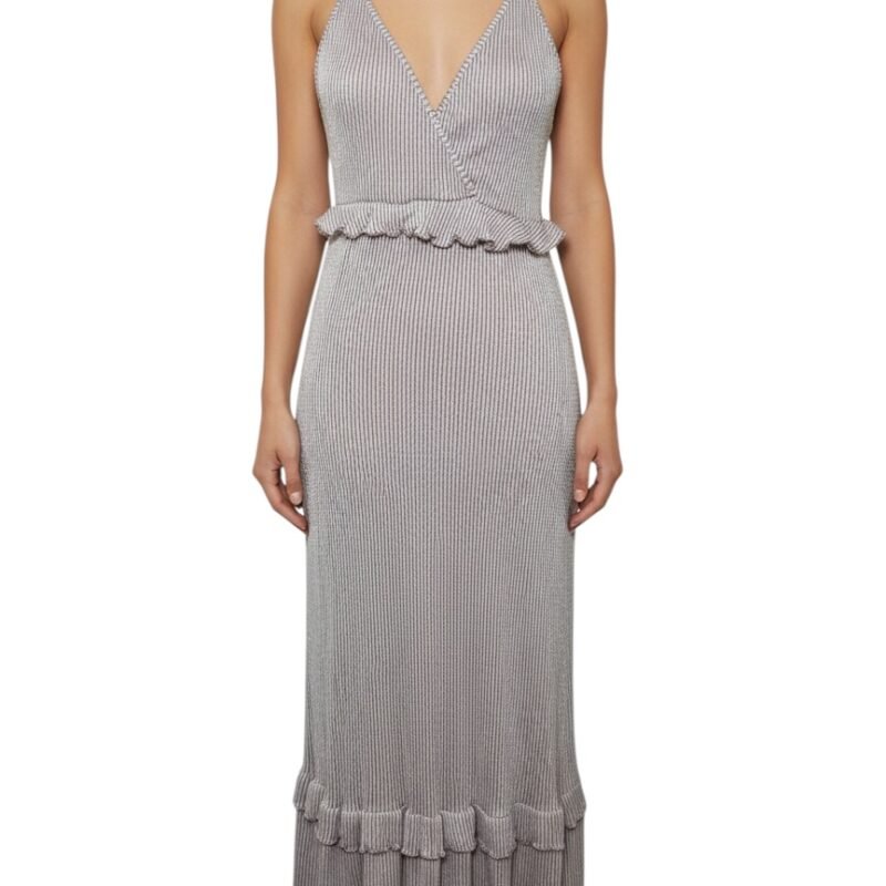 Vestido midi acanalado CAUTION TO THE WIND