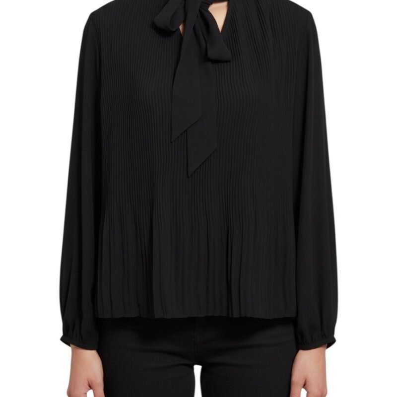 Blusa Negra Plisada NANETTE LEPORE
