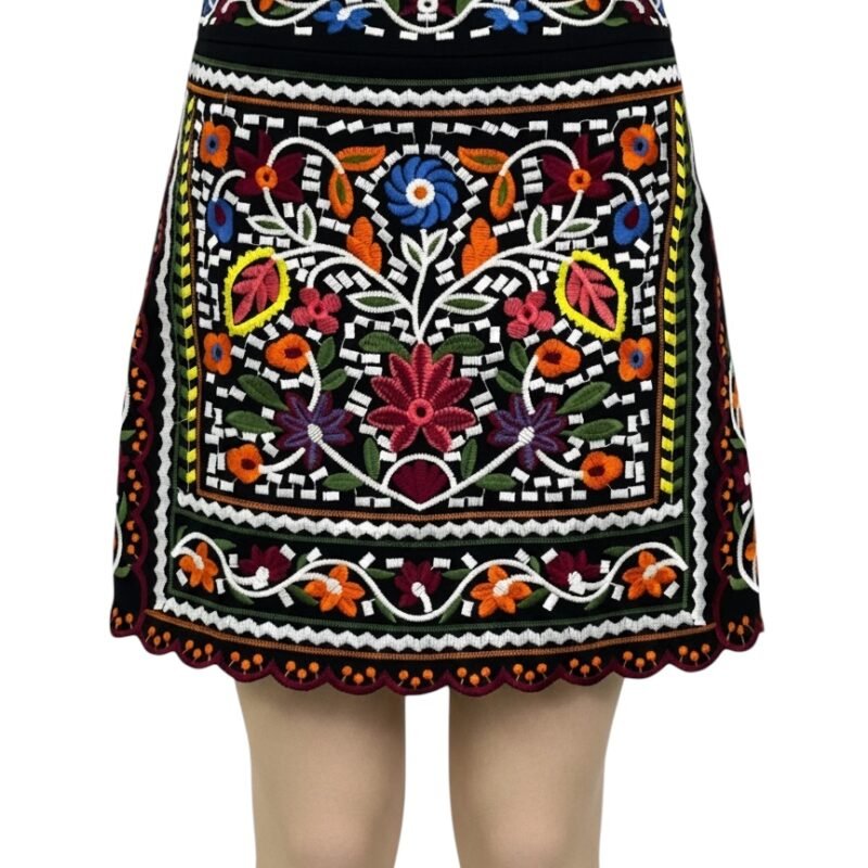 Falda bordada multicolor LULUS