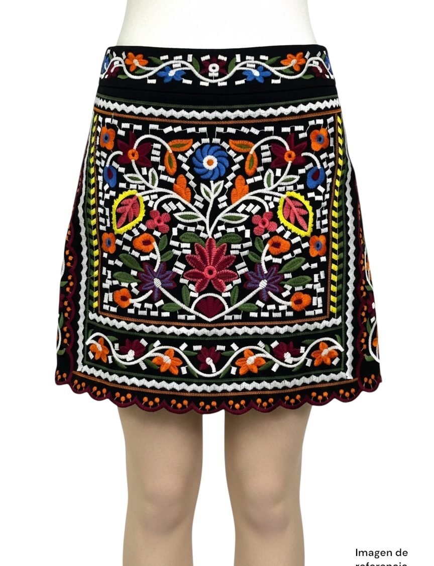 Falda bordada multicolor LULUS