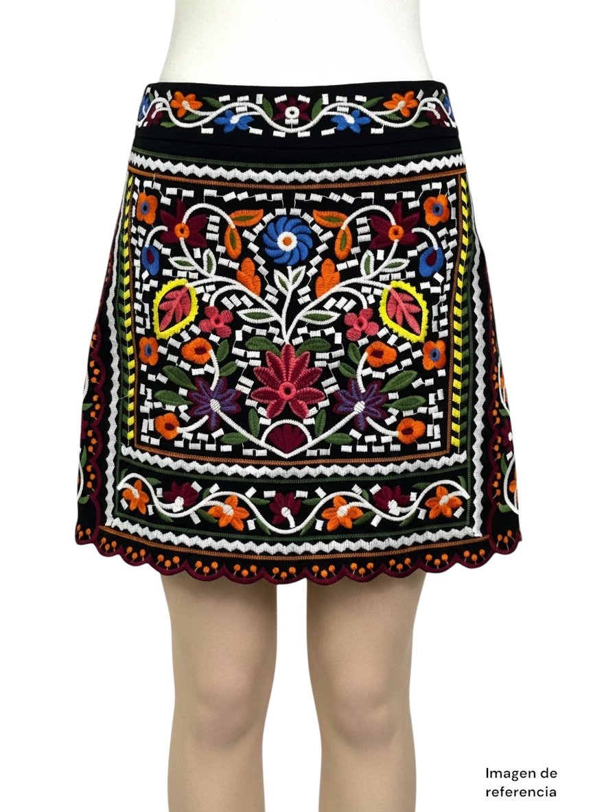 Falda bordada multicolor LULUS