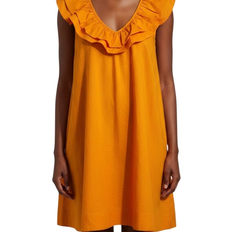 Vestido Naranja con Volantes MAEVE