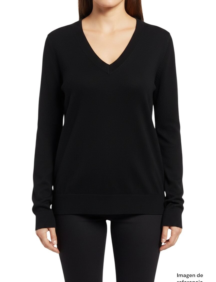 Suéter Negro Cuello V BANANA REPUBLIC
