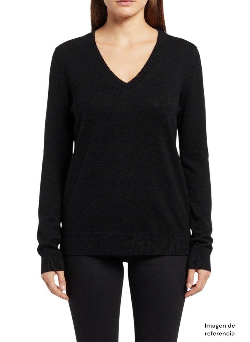 Suéter Negro Cuello V BANANA REPUBLIC