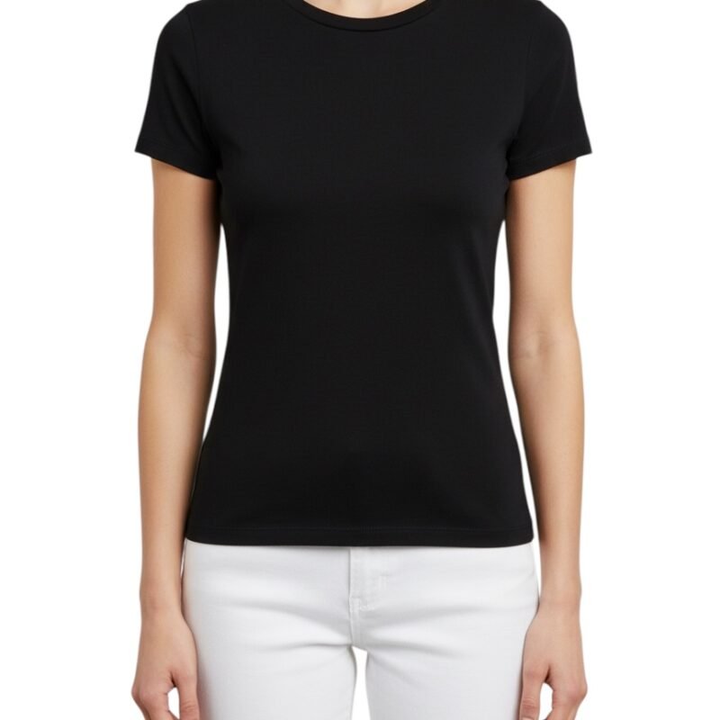 Blusa Negra Ajustada QINSEN