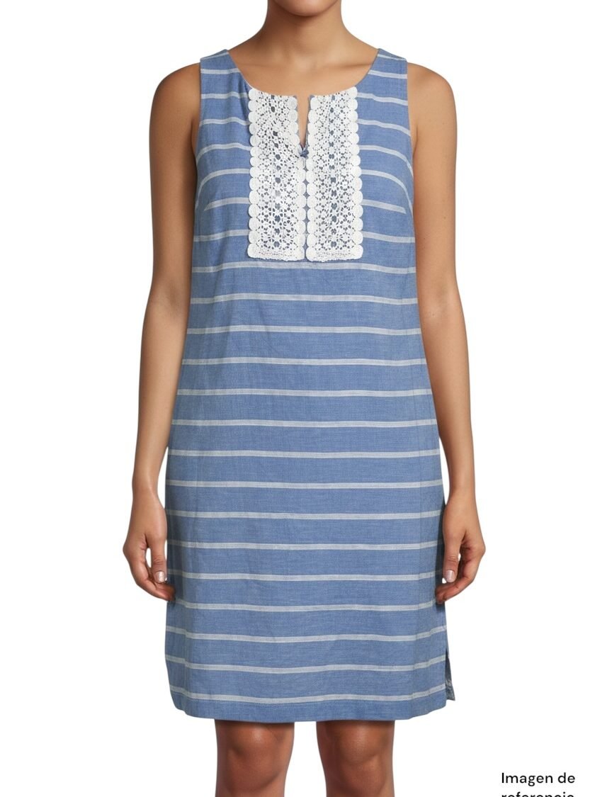 Vestido Rayado con Encaje TALBOTS