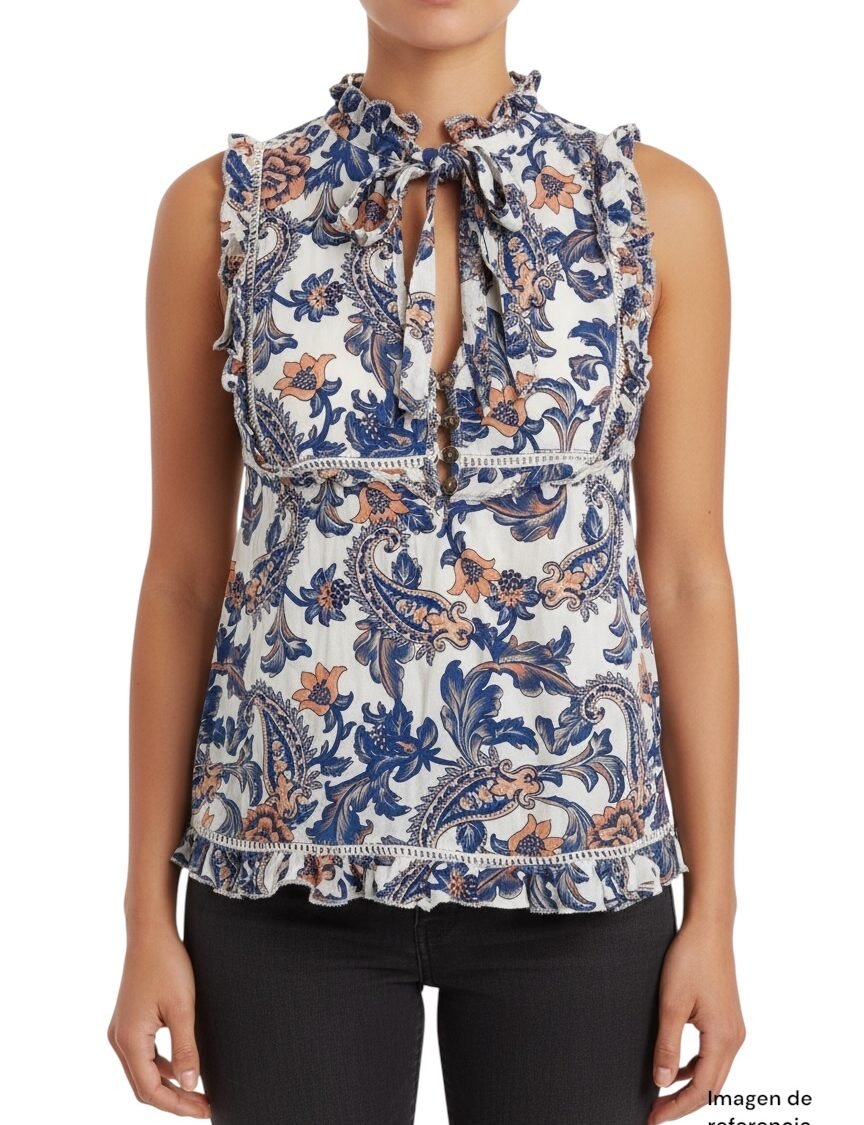 Blusa Floral con Volantes