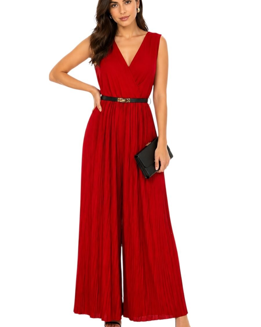 Enterizo Rojo Plisado BOLD & CHIC