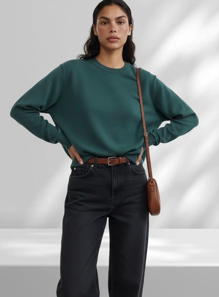 Suéter básico verde CALVIN KLEIN