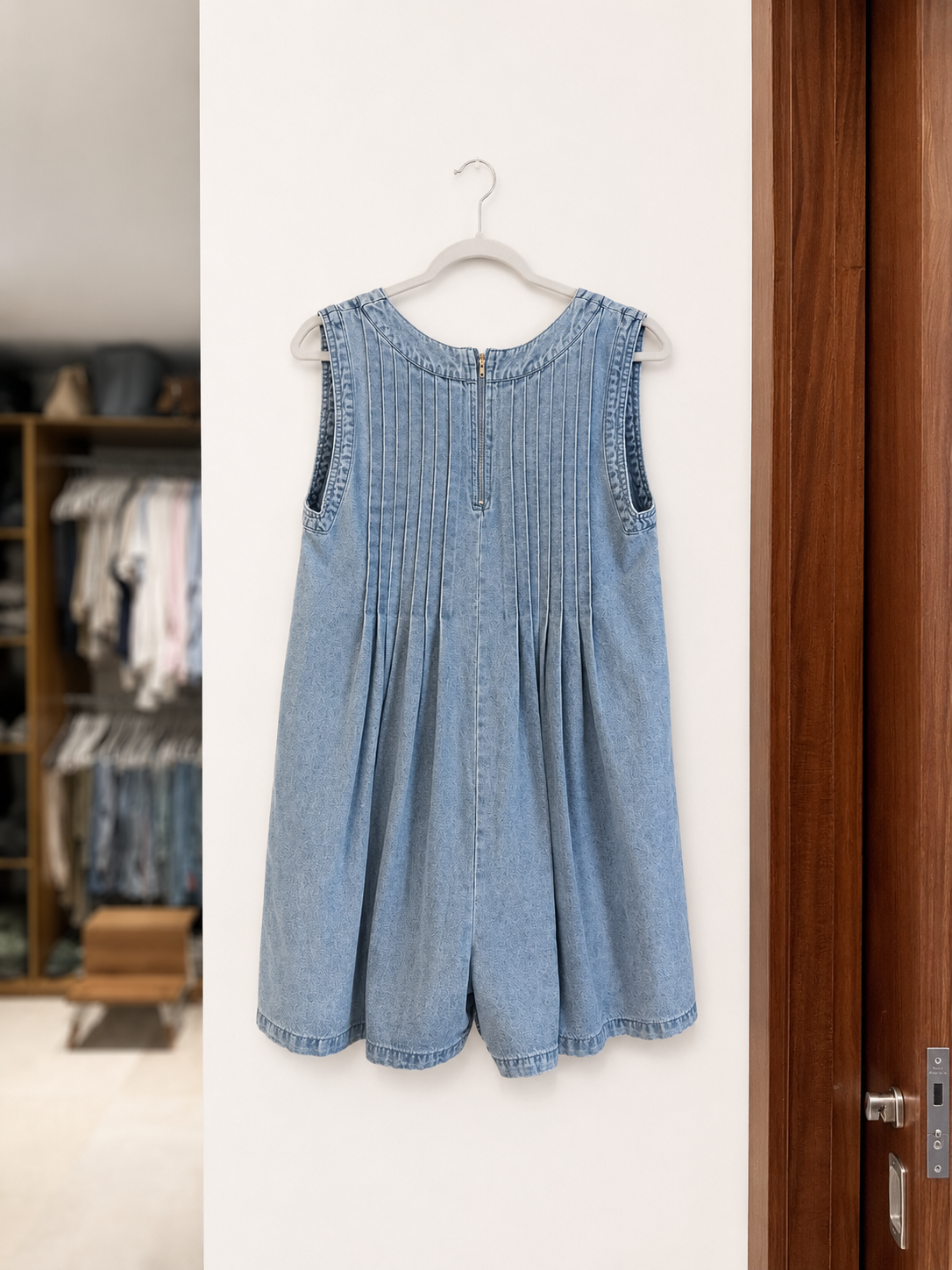 Enterizo corto denim con lazo frontal - Imagen 3