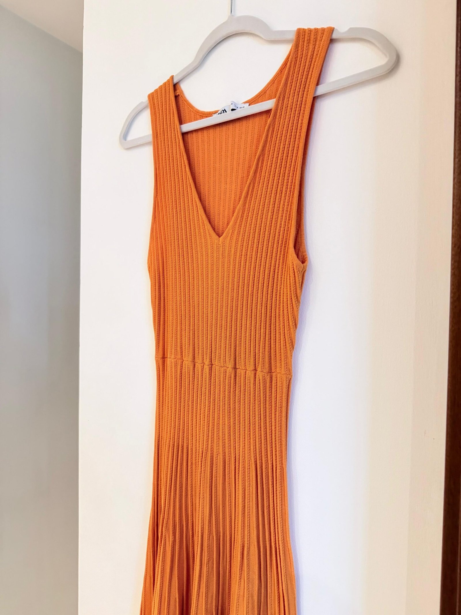 Vestido Midi Naranja ZARA - Imagen 3