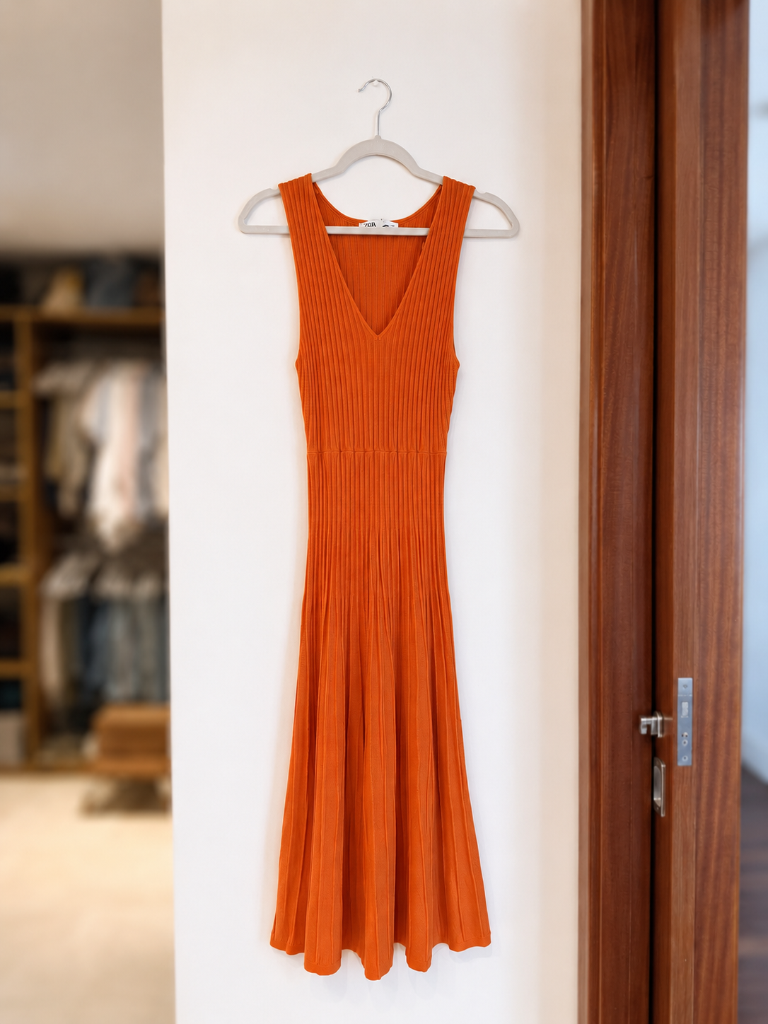 Vestido Midi Naranja ZARA - Imagen 2