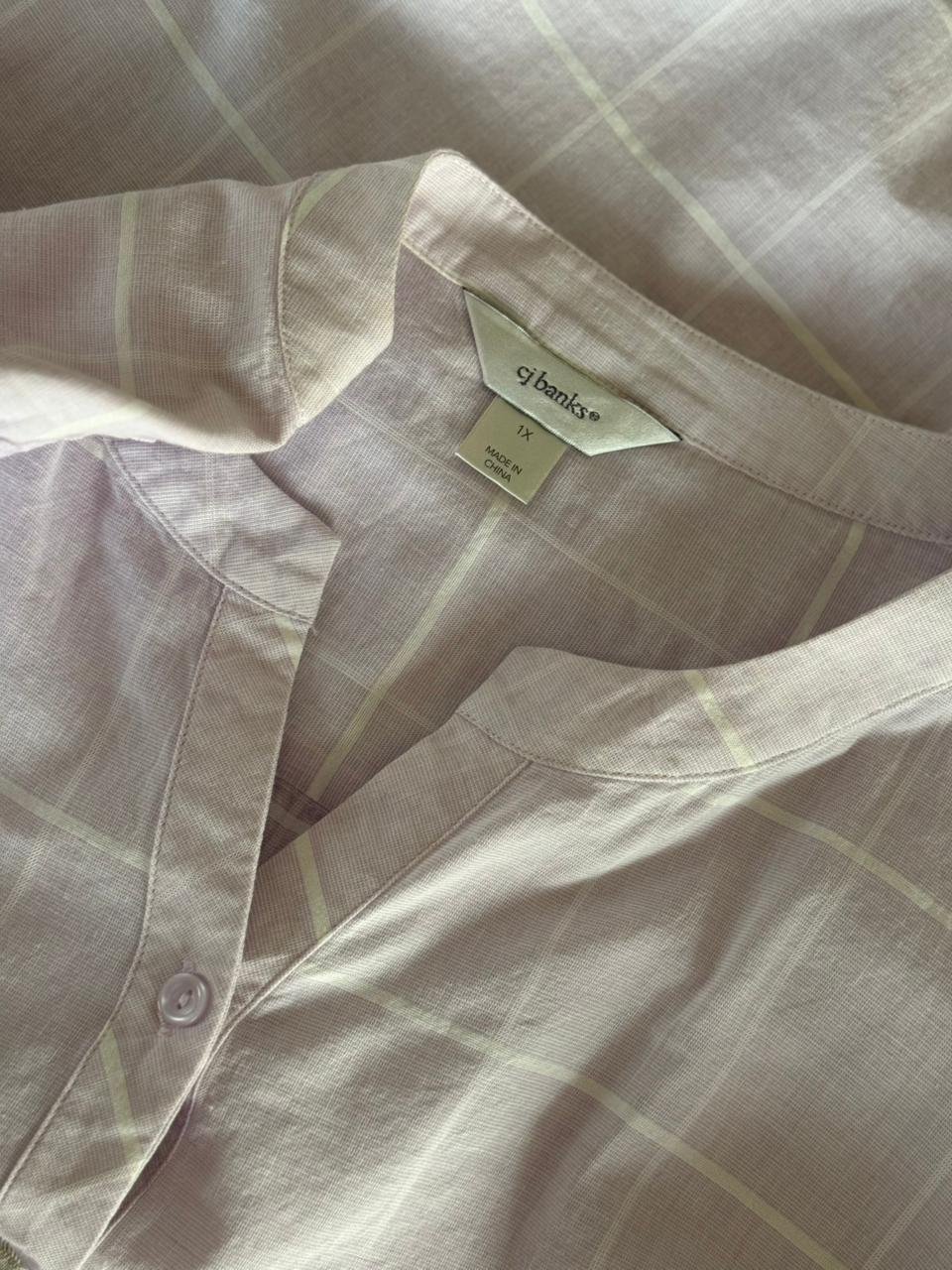 Blusa Cuadros Lavanda CJ BANKS - Imagen 4