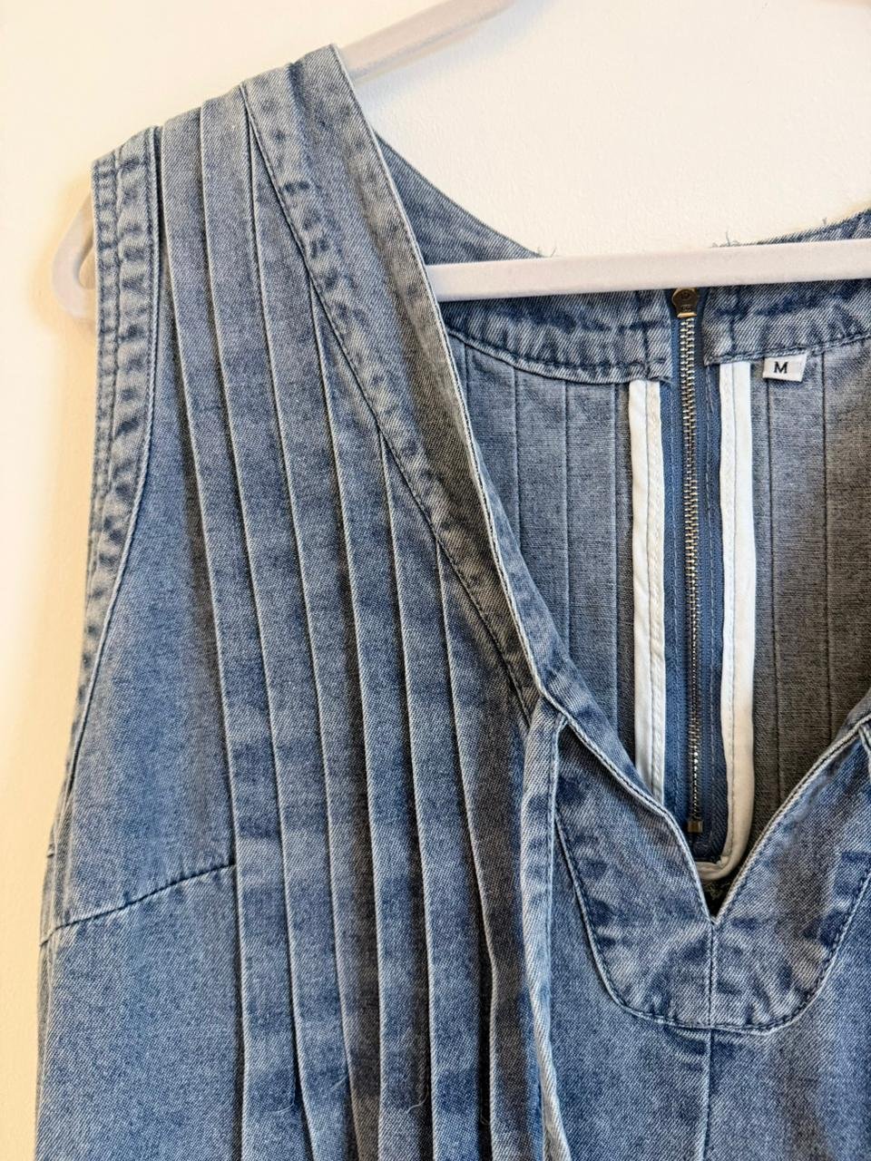 Enterizo corto denim con lazo frontal - Imagen 4