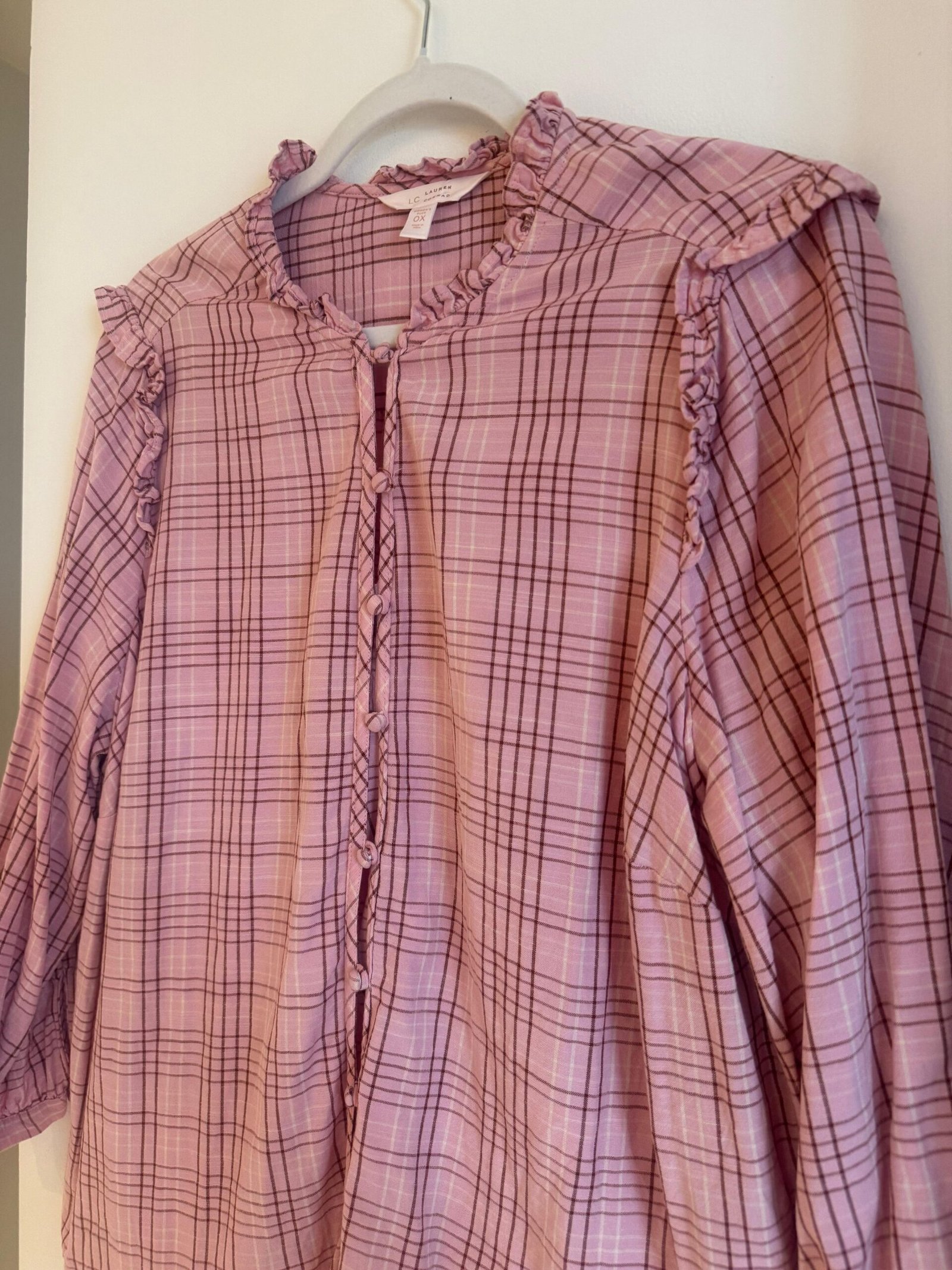 Blusa rosada de cuadros LC LAUREN CONRAD - Imagen 3