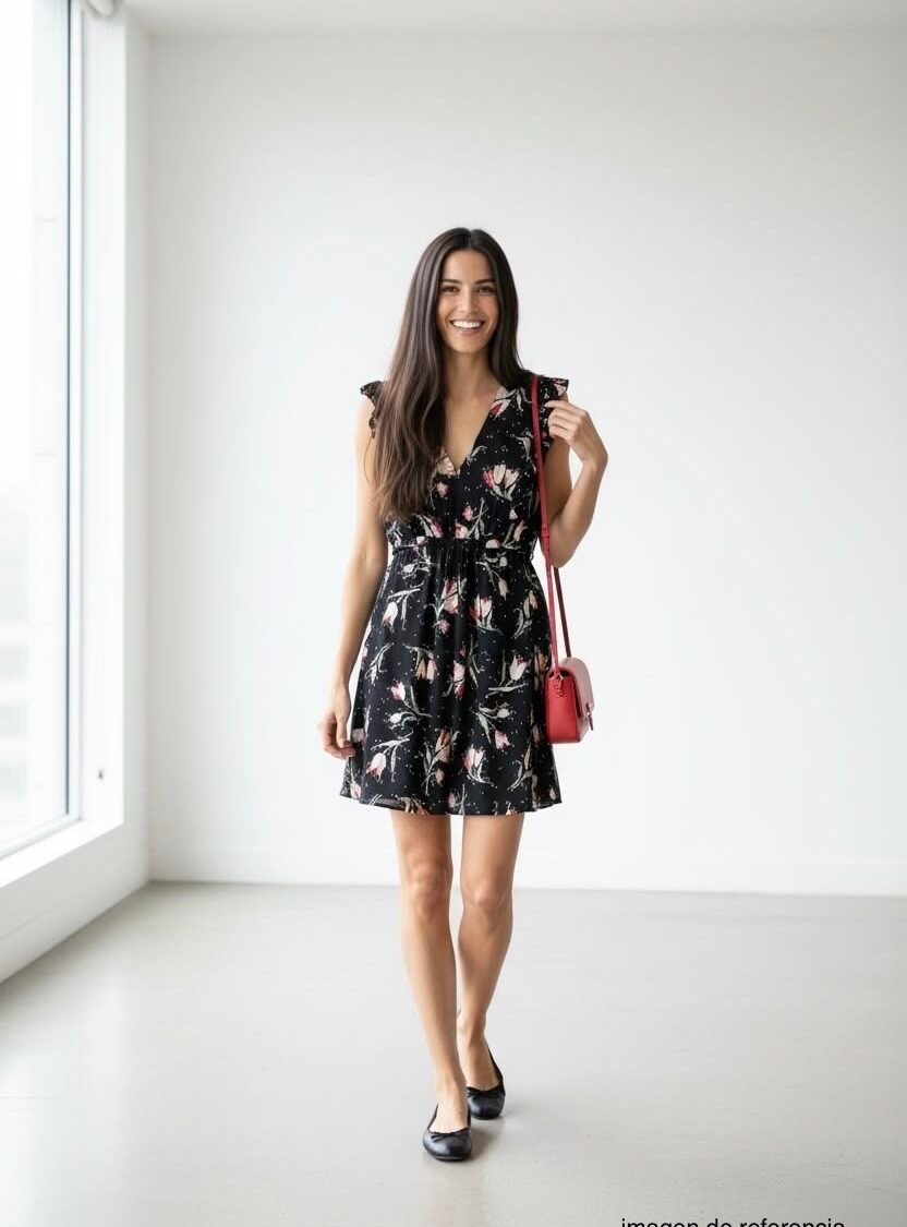 Vestido Floral Negro REBECCA TAYLOR