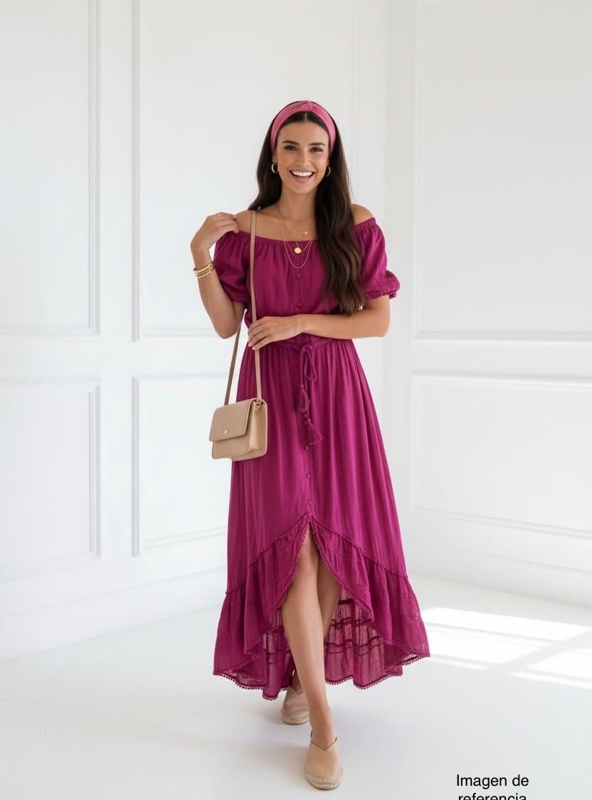 Vestido midi fluido fucsia INTERNATIONAL CONCEPTS