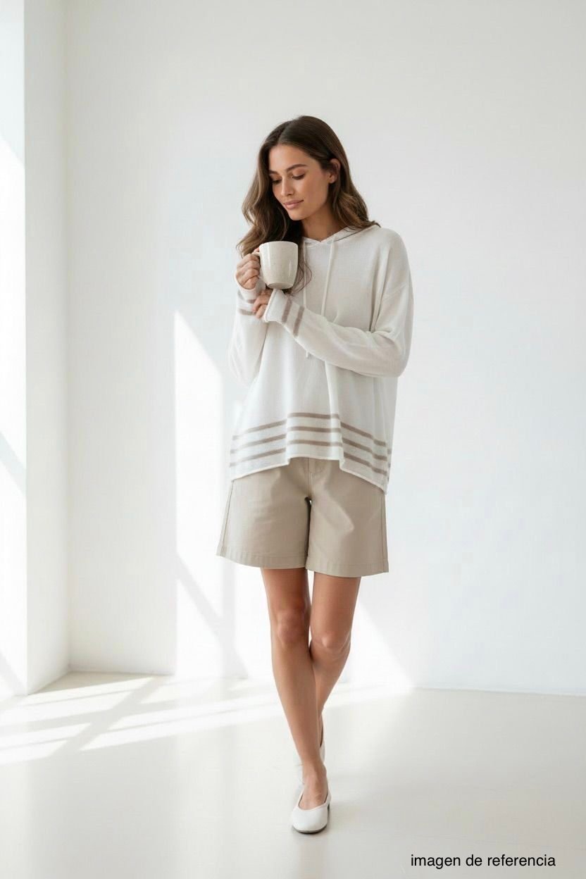 Suéter con Capucha Blanco BANANA REPUBLIC