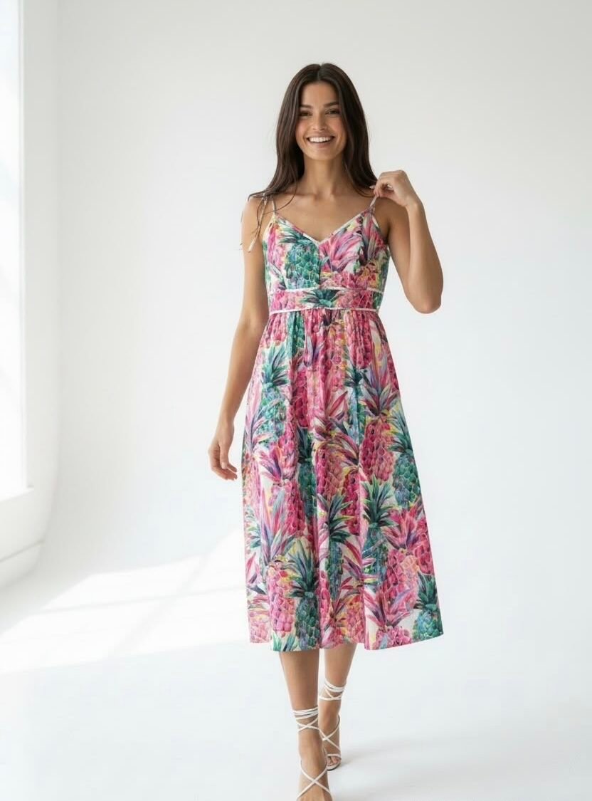 Vestido midi tropical  J.CREW