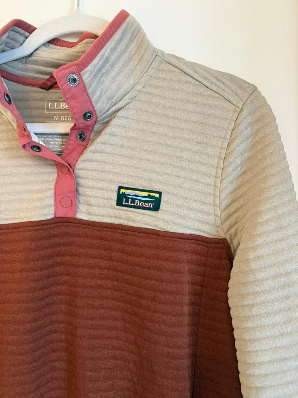 Pulóver Block Beige y Terracota L.L.BEAN - Imagen 3