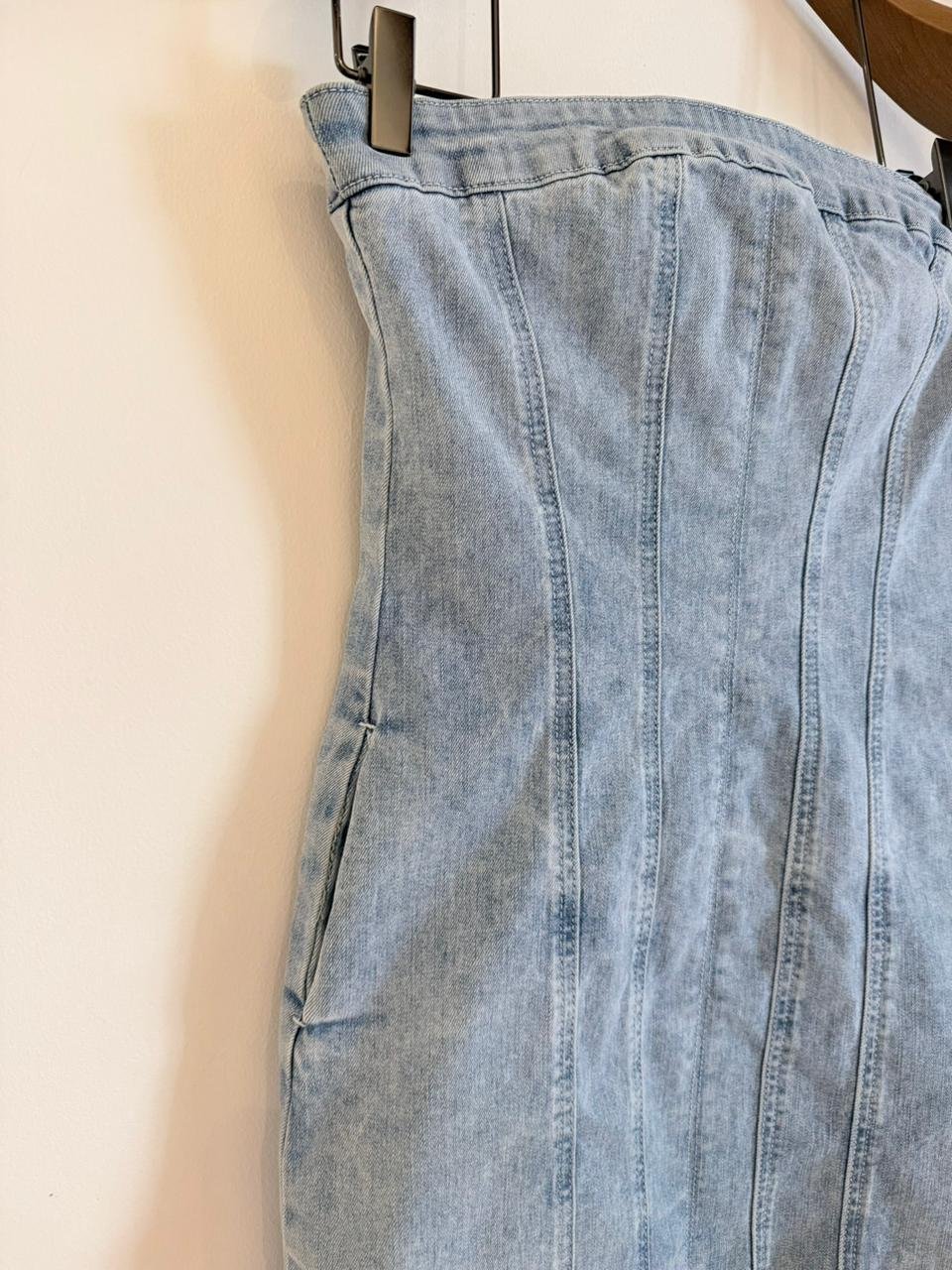 Vestido Strapless Denim MIOU MUSE - Imagen 4