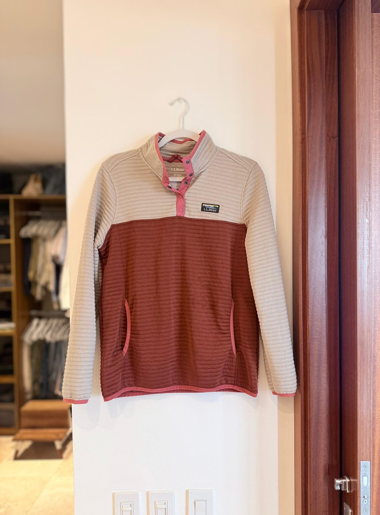 Pulóver Block Beige y Terracota L.L.BEAN - Imagen 2